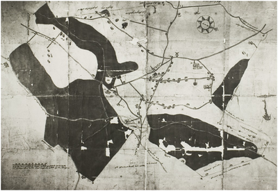 120427 Reproductie van een kaart van Aarle-Rixtel. De kaart is gemaakt bij het geschil tussen de gemeente Aarle-Rixtel ...
