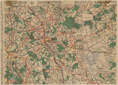 175309 Wegenkaart van Helmond en omgeving., 1955