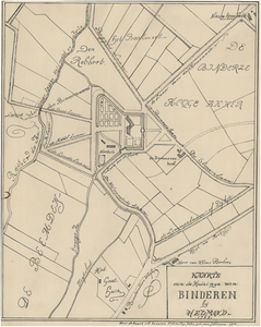 175609 Kaart van Binderen met de daaromheen liggende gronden., 1755