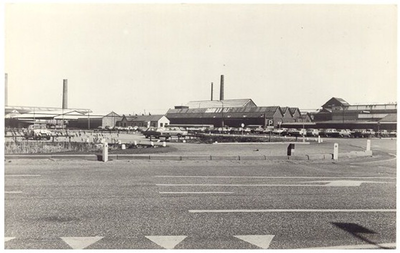 45038 Kempensche Zink Maatschappij Budelco, later Pasminco, Hoofdstraat 1, Budel-Dorplein: ingang. , 1973 - 1977