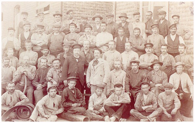 45082 Personeel van de Zinkfabriek, Zincs de la Campine, Budel-Dorplein, 1892 - 1900