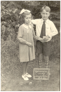 45163 Schoolkinderen St. Anna-school, Budel. Geen informatie bekend, 1936