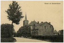 45205 Dorpsstraat Soerendonk: Het hoge gebouw voor de kerk het gemeentehuis van Soerendonk, gebouwd in 1886 onder ...