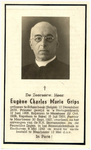 45479 Bidprentje ter nagedachtenis aan pastoor Eugène Charles Marie Grips Maarheeze, 1949
