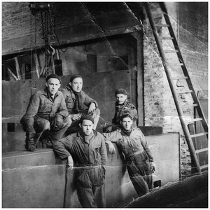 46271 Opbouw zinkoven Zinkfabriek Budel-Dorplein, ong. 1956