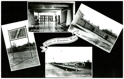 46505 Collage van 4 foto's betreffende de legerplaats Budel, 1962