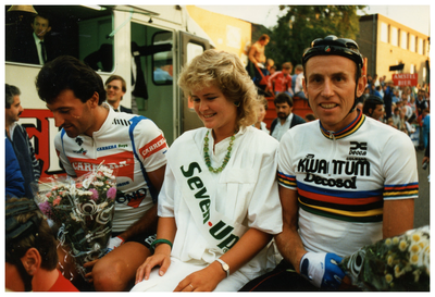 47380 25e profwielerronde Maarheeze, met bekende wielrenners, o.a. Joop Zoetemelk, 1986-1987