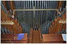 48816 Nieuwe orgel Kerk in Budel, orgelpijpen, 2011