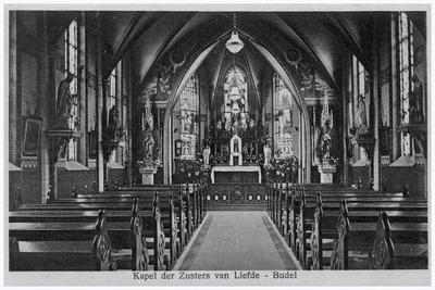 49156 Interieur Zusters van Liefde, kloosterkapel Kerkstraat Budel, ca 1920