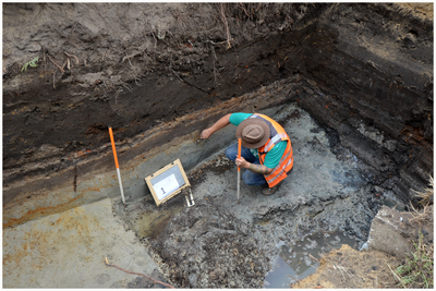 49170 Archeologische opgravingen De Burght , oude gracht de Weeme , Budel, 28-06-2017
