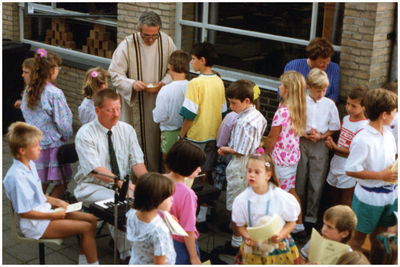 51025 25 jaar St. Franciscusschool, Budel, feestelijke gebeurtenis, 1964-1989