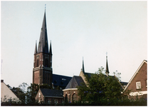 51443 Kerk O.L.V. Visitatie, kapel van de zusters, en gedeelte lagere St. Annaschool, Budel , circa 1960