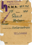 51637 Briefje van het Isolierbetrieb, waar Antoon Roost, krijgsgevangene in Duitsland tijdens de Tweede Wereldoorlog, werkte