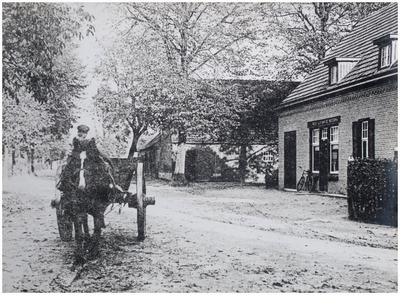 52055 Paard en wagen met Frans van Himbergen, Maarheeze, circa 1960