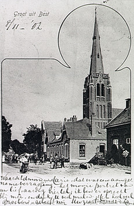 23383 Hoofdstraat met Sint de Odulphuskerk, ca. 1900
