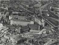 192565 Luchtopname omgeving Philipscomplex Emmasingel (midden): - Willemstraat (links), - Demer (rechtsonder), - ...