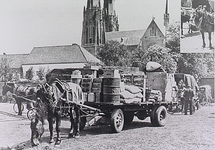 3733 Paard met geladen platte wagen in de Hooghuisstraat, 1940