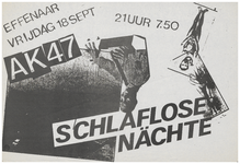 400051 Aankondiging van de band Ak47 en de Nederlandse band schlaflose nächte, 18-9-1981