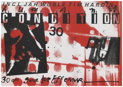400055 Aankondiging van de band Human Condition met daarin Jah Wobble en Tim Hardin (al heeft deze nooit naar zover ...