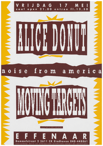 400131 Aankondiging van de Amerikaanse bands Alice Donut en Moving Targets, 17-5-1991