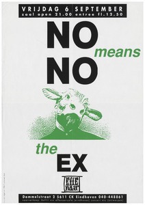 400145 Aankondiging van de Canadese band No means No met in het voorprogramma de Nederlandse band The Ex, 6-9-1991