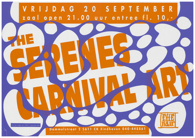 400147 Aankondiging van de Friese band The Serenes en het Amerikaanse Carnival Art, 20-9-1991