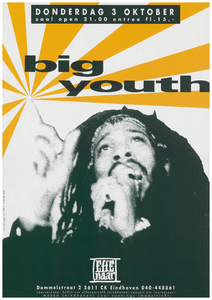 400149 Aankondiging van de Jamicaanse zanger Big Youth, 3-10-1991