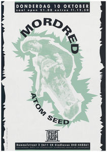 400151 Aankondiging van de Amrikaanse band Mordred en de Engelse band Atom seed, 10-10-1991