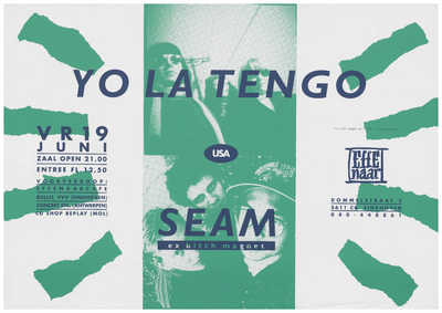 400189 Aankondiging van de Amerikaanse bands Yo la tengo en Seam, 19-6-1992