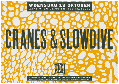 400267 Aankondiging van de Britse bands Cranes en Slowdive, 13-10-1993