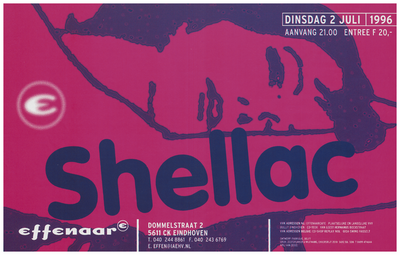 400462 Aankondiging van de Amerikaanse band Shellac, 2-7-1996