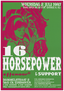 400543 Aankondiging van de Amerikaanse band 16 Horsepower en een onbekende supporband, 2-7-1997