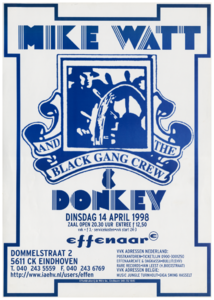 400605 Aankondiging van de bassist & zanger Mike Watt and the black gang crew en de in Wormer onstane band Donkey, 14-4-1998