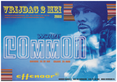 400783 Aankondiging van de Amerikaanse Rapper Common, 2-5-2003
