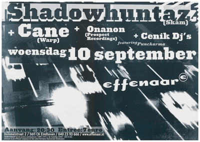 400801 Aankondiging van de Amerikaanse (en later met de Nederlandse broers Funcken) groep Shadow Huntaz, Verder staat ...