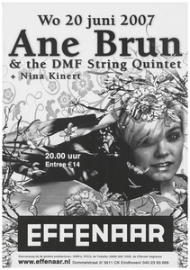400946 Aankondiging van de Noorse zangeres Ane Brun & the DMF string quintet, 20-6-2007