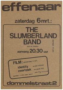 401118 Dubbelaankondiging met op 4 -3 de Films Identity (van Jan Vrijman) & Zwartziek (van Jacob Bijl ) en op 6-3 The ...