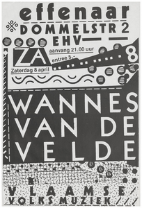 401122 Aankondiging van de Vlaams kleinkunstenaar Wannes van de Velde, 8-4-1978