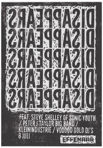401237 Gruismeel expositieposter van de Amerikaanse band Disappears feat Steve Shelly (of sonic youth ) met in het ...