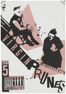 401482 Aankondiging van de I\erse band The Virgin Prunes en een onbekend voorprogramma, 5-11-1982