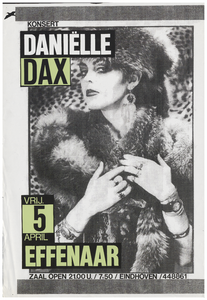 401517 Aankondiging van de Britse muzikante en zangeres Danielle Dax, 5-4-1985