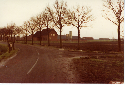 580613 Zicht op de Waardjesweg. Rechts een woonhuis en stallen van Strik, 1980
