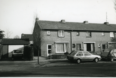 580654 Woningen aan de Palmstraat. Links het huis van Joppen aan de Palmstraat 1, 1991