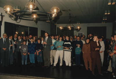231515 Ontvangst van kampioenen van sport verenigingen groot Someren in het gemeentehuis, 13-11-1987