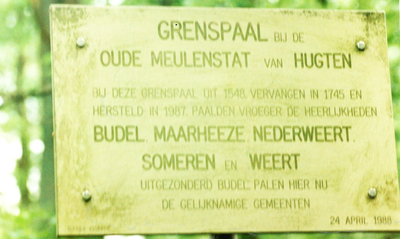 233610 Informatiebord bij de grenspaal tussen Someren, Maarheeze, Nederweert en Weert , 1960-1970