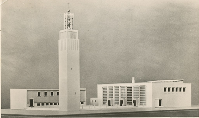 235841 Maquette van de te bouwen Rooms Katholieke kerk Maria Ten Hemel , 1956