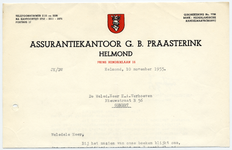 980-21227 briefhoofd, Assurantiekantoor G.B. Praasterink, assurantiekantoor, verzekeringen, Telefoonnr.: 2115 - 3506, ...