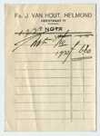 1197-21227 nota, Fa. J. van Hout, beddenhandel, manufacturen, kant, gaas, neteldoek,, 01-01-1910