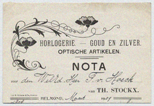 1226-21227 nota, Th. Stockx, juwelier, horloges, goud en zilver, optische artikelen, 00-03-1909