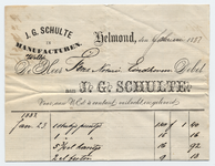 1238-21227 nota, J.G. Schulte, manufacturenhandel, manufacturen, garen, bedden, confectie, Telefoonnr.: 12, 00-02-1887